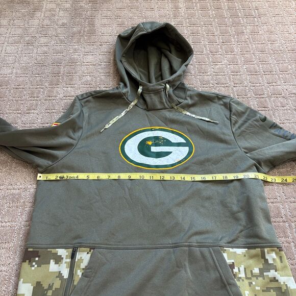 Nike Green Bay Packers Salute to Service Hoodie Mens L Military NFL Sweatshirt - Picture 6 of 8